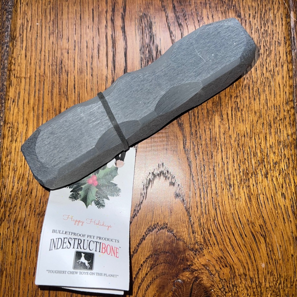 Bulletproof Pet Products Indestructibone Dog Chew Toy Grey Made in USA 6 Inch - Picture 2 of 3